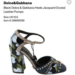 Dolce& Gabbana Black Heels Jacquard Crystal heels